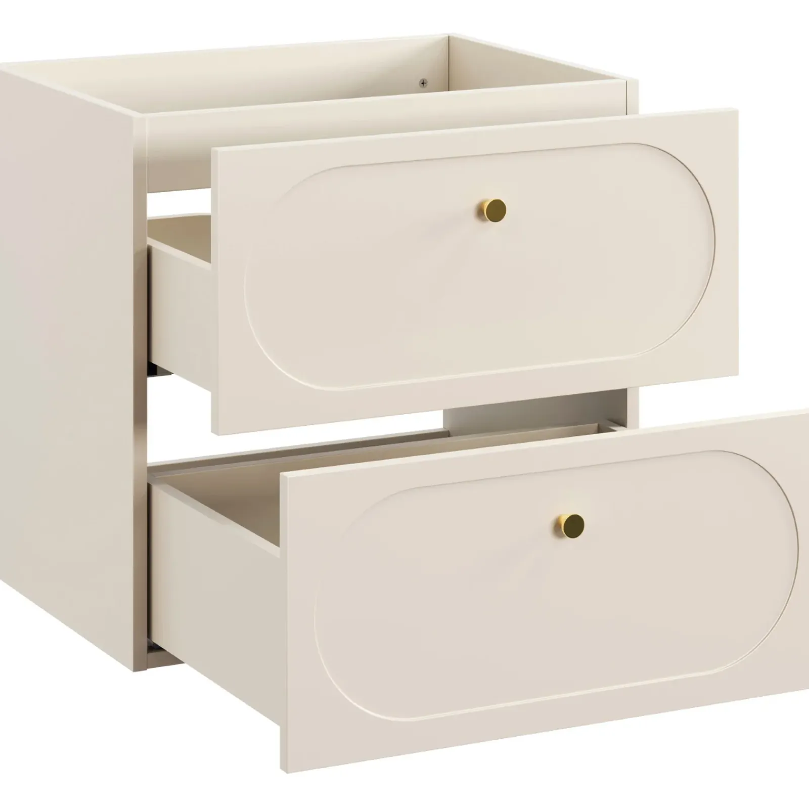 Garnero Arredamenti Mobile Bagno Sospeso-Mobile bagno sospeso fresato 120cm con colonna beige Sand