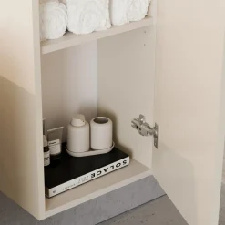 Garnero Arredamenti Mobile Bagno Sospeso-Mobile bagno sospeso fresato 120cm con colonna beige Sand