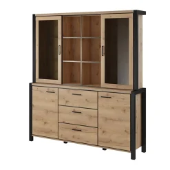 Garnero Arredamenti Credenze Moderne-Mobile credenza alta 180x200h cm quercia nero opaco Neive