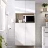 Garnero Arredamenti Scaffali E Dispense-Mobile cucina 80x191h cm 4 ante bianco opaco rovere naturale Penny