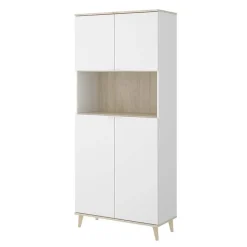 Garnero Arredamenti Scaffali E Dispense-Mobile cucina 80x191h cm 4 ante bianco opaco rovere naturale Penny