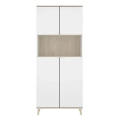 Garnero Arredamenti Scaffali E Dispense-Mobile cucina 80x191h cm 4 ante bianco opaco rovere naturale Penny