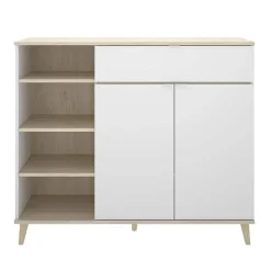 Garnero Arredamenti Scaffali E Dispense-Mobile cucina 120x102h cm bianco opaco rovere da cucina moderno Penny