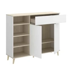 Garnero Arredamenti Scaffali E Dispense-Mobile cucina 120x102h cm bianco opaco rovere da cucina moderno Penny