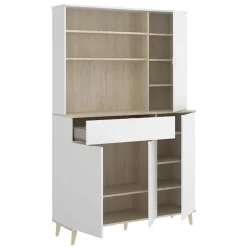 Garnero Arredamenti Scaffali E Dispense-Mobile da cucina 120x191h cm 4 ante 1 cassetto bianco rovere Penny