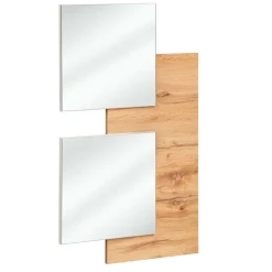 Garnero Arredamenti Mobili Ingresso Sospesi|Mobili Ingresso-Mobile ingresso sospeso 100x160h cm con specchio rovere bianco Dante 2 Gihome®