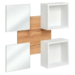 Garnero Arredamenti Mobili Ingresso Sospesi|Mobili Ingresso-Mobile ingresso sospeso 100x180h cm bianco opaco rovere Dante 5 Gihome®