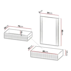 Garnero Arredamenti Mobili Ingresso Sospesi|Mobili Ingresso-Mobile ingresso sospeso 80x97h cm con specchio cannettato Essence Quercia
