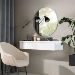 Garnero Arredamenti Mobili Ingresso Sospesi|Mobili Ingresso-Mobile ingresso sospeso 100x20h cm con cassetto bianco Magnolia