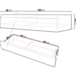 Garnero Arredamenti Mobili Ingresso Sospesi|Mobili Ingresso-Mobile ingresso sospeso 100x20h cm con cassetto bianco Magnolia