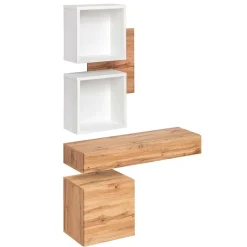 Garnero Arredamenti Mobili Ingresso Sospesi|Mobili Ingresso-Mobile ingresso sospeso 100x165h cm rovere opaco bianco Dante 3 Gihome®