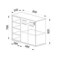 Garnero Arredamenti Armadi E Madie Ingresso|Mobili Ingresso-Mobile ingresso 80x77h cm 2 ante 1 cassetto rovere rovere naturale beige satinato Kenya
