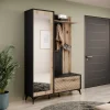 Garnero Arredamenti Mobili Ingresso Appendiabiti|Mobili Ingresso-Mobile ingresso 135x197h cm appendiabiti quercia nero Becca