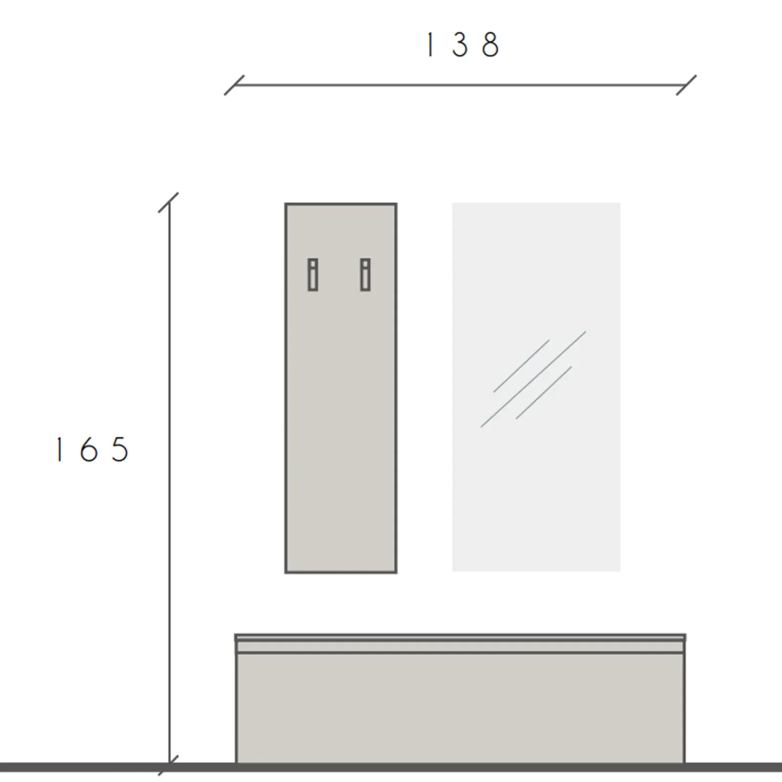 Garnero Arredamenti Mobili Ingresso Appendiabiti|Mobili Ingresso-Mobile ingresso 138x165h cm bianco lucido Sunset 109