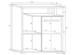 Garnero Arredamenti Armadi E Madie Ingresso|Mobili Ingresso-Mobile ingresso 80x95h cm bianco opaco nero lucido Lexy
