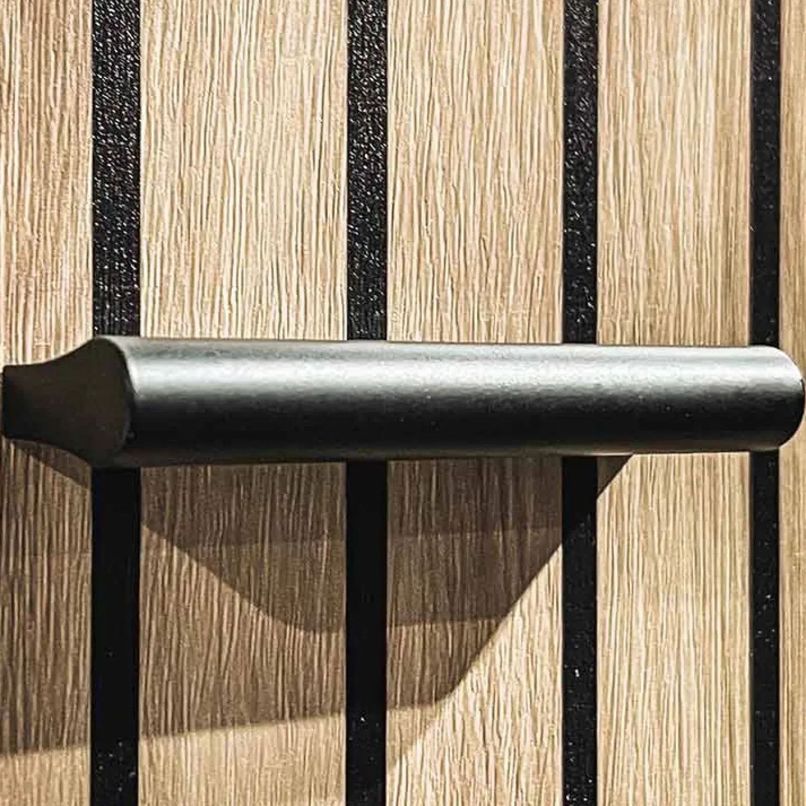 Garnero Arredamenti Mobili Ingresso Appendiabiti|Mobili Ingresso-Mobile ingresso 210x203h cm con specchio rovere antracite stampa a righe California Gihome® Antracite - Rovere