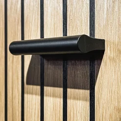 Garnero Arredamenti Mobili Ingresso Appendiabiti|Mobili Ingresso-Mobile ingresso 210x203h cm con specchio rovere antracite stampa a righe California Gihome® Antracite - Rovere