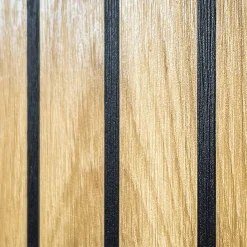 Garnero Arredamenti Mobili Ingresso Appendiabiti|Mobili Ingresso-Mobile ingresso 210x203h cm con specchio rovere antracite stampa a righe California Gihome® Antracite - Rovere