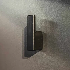 Garnero Arredamenti Mobili Ingresso Appendiabiti|Mobili Ingresso-Mobile ingresso 120x203h cm con specchio rovere antracite stampa a righe San Francisco Gihome® Antracite - Rovere