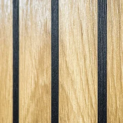 Garnero Arredamenti Mobili Ingresso Appendiabiti|Mobili Ingresso-Mobile ingresso 120x203h cm con specchio rovere antracite stampa a righe San Francisco Gihome® Antracite - Rovere