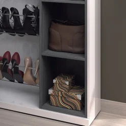 Garnero Arredamenti Mobili Ingresso-Mobile ingresso 79x108h cm con specchio bianco lucido grigio Alf