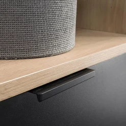 Garnero Arredamenti Mobili Ingresso Appendiabiti|Mobili Ingresso-Mobile ingresso 100x190h cm con specchio rovere nero Umea Rovere - Nero opaco