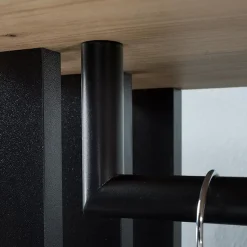 Garnero Arredamenti Mobili Ingresso Appendiabiti|Mobili Ingresso-Mobile ingresso 100x190h cm con specchio rovere nero Umea Rovere - Nero opaco