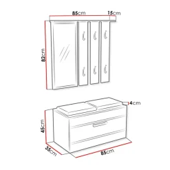 Garnero Arredamenti Mobili Ingresso Appendiabiti|Mobili Ingresso-Mobile ingresso 85x137h cm con specchio grigio Anibal Rovere