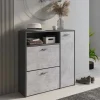 Garnero Arredamenti Scarpiere E Cassepanche|Scarpiere-Mobile ingresso 92x94h cm con scarpiera grafite cemento Mars