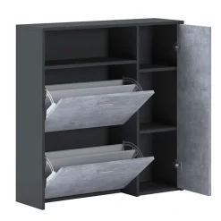 Garnero Arredamenti Scarpiere E Cassepanche|Scarpiere-Mobile ingresso 92x94h cm con scarpiera grafite cemento Mars