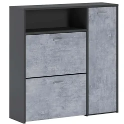 Garnero Arredamenti Scarpiere E Cassepanche|Scarpiere-Mobile ingresso 92x94h cm con scarpiera grafite cemento Mars