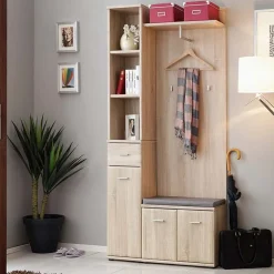 Garnero Arredamenti Mobili Ingresso Appendiabiti|Mobili Ingresso-Mobile ingresso 90x203h cm con attaccapanni sonoma Arizona Gihome® Rovere