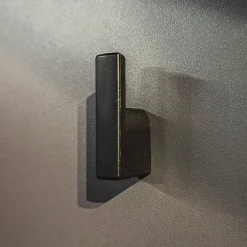 Garnero Arredamenti Mobili Ingresso Appendiabiti|Mobili Ingresso-Mobile ingresso 180x203h cm con specchio moderno rovere antracite stampa a righe New York Gihome® Antracite - Rovere