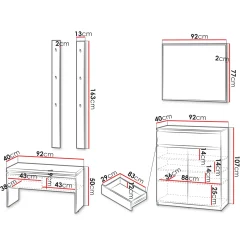 Garnero Arredamenti Mobili Ingresso Appendiabiti|Mobili Ingresso-Mobile ingresso 200x230h cm con specchio appendiabiti Accent Grigio