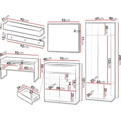 Garnero Arredamenti Mobili Ingresso Appendiabiti|Mobili Ingresso-Mobile ingresso 300x200h cm con specchio appendiabiti armadio bianco Accent Bianco Opaco