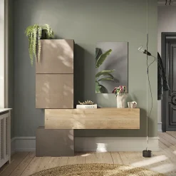 Garnero Arredamenti Mobili Ingresso Appendiabiti|Mobili Ingresso-Mobile ingresso 150x170h cm marrone rovere chiaro Sunset 102