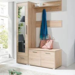 Garnero Arredamenti Mobili Ingresso Appendiabiti|Mobili Ingresso-Mobile ingresso 140x193h cm moderno rovere Clarissa Gihome®