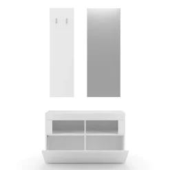 Garnero Arredamenti Mobili Ingresso Appendiabiti|Mobili Ingresso-Mobile ingresso 91x174h cm moderno bianco lucido Eternity