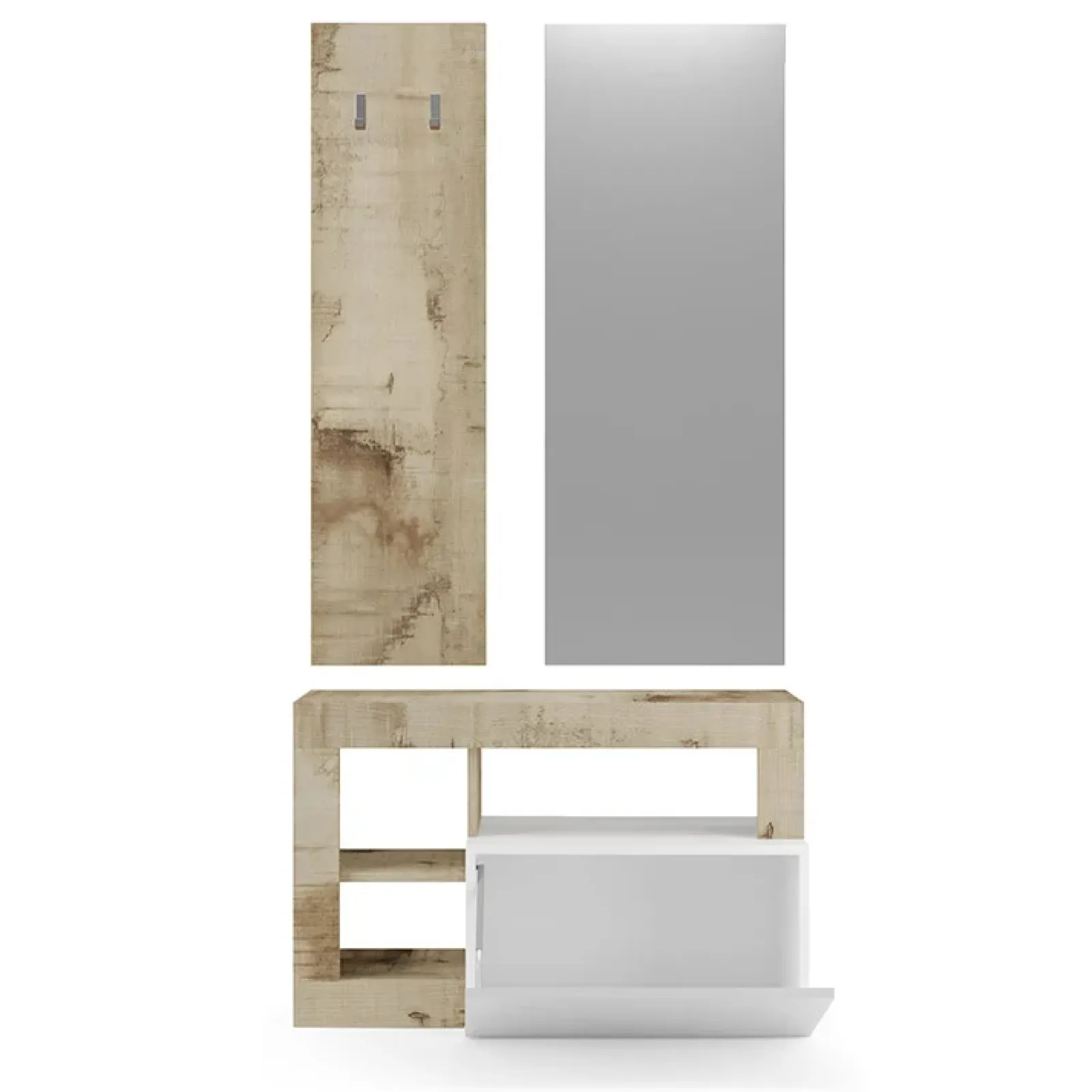 Garnero Arredamenti Mobili Ingresso Appendiabiti|Mobili Ingresso-Mobile ingresso 91x173h cm moderno bianco lucido pero Invictus