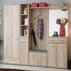 Garnero Arredamenti Mobili Ingresso Appendiabiti|Mobili Ingresso-Mobile ingresso 210x203h cm moderno sonoma California Gihome® Rovere