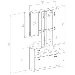 Garnero Arredamenti Mobili Ingresso Appendiabiti|Mobili Ingresso-Mobile ingresso 100x190h cm moderno grigio beige Thomas Beige - Grigio
