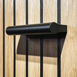 Garnero Arredamenti Mobili Ingresso Appendiabiti|Mobili Ingresso-Mobile ingresso 90x203h cm moderno rovere antracite stampa a righe Arizona Gihome® Antracite - Rovere