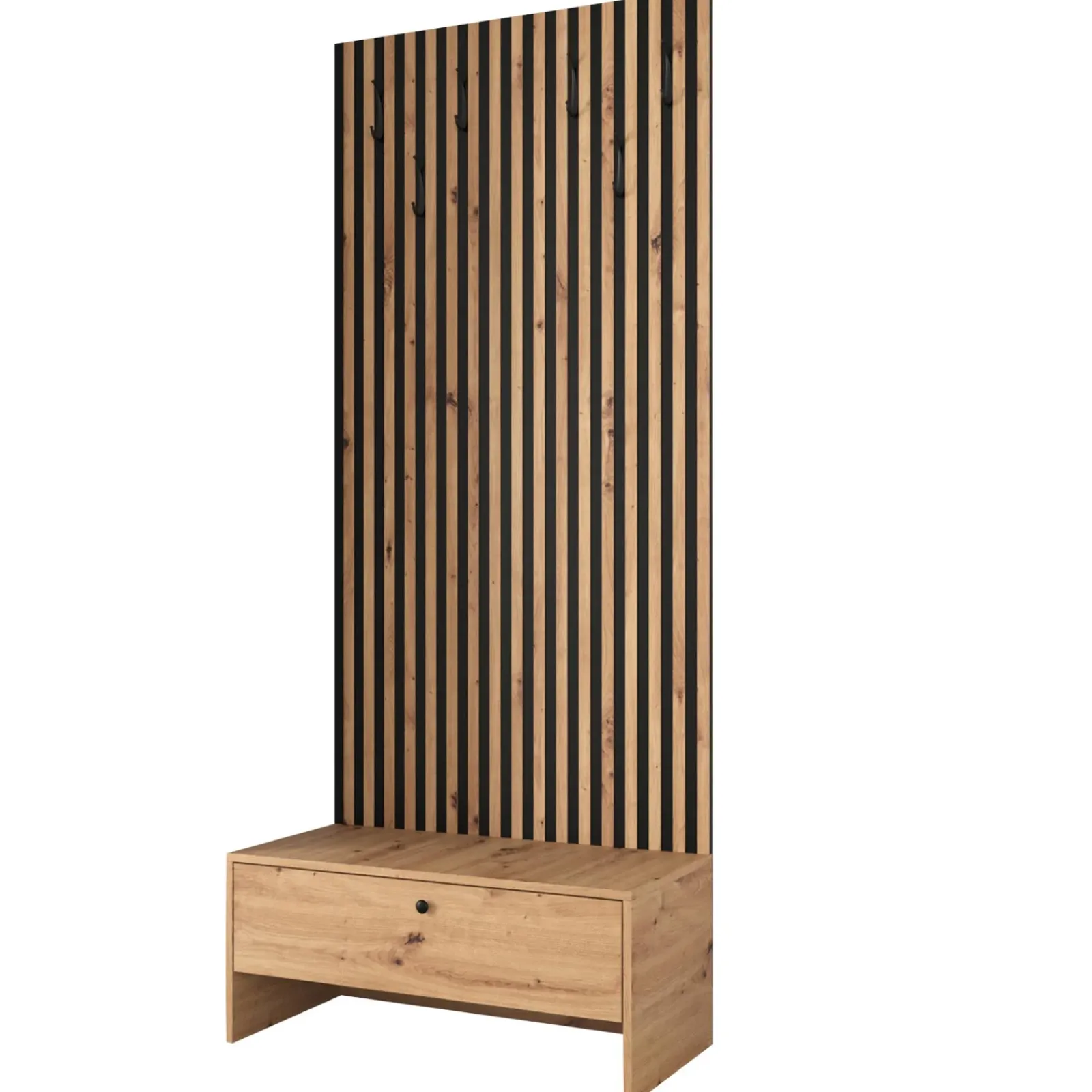 Garnero Arredamenti Mobili Ingresso-Mobile ingresso 85x206h cm rovere rustico nero Welly