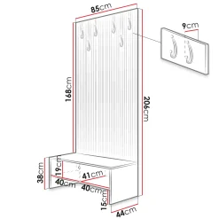 Garnero Arredamenti Mobili Ingresso-Mobile ingresso 85x206h cm rovere rustico nero Welly