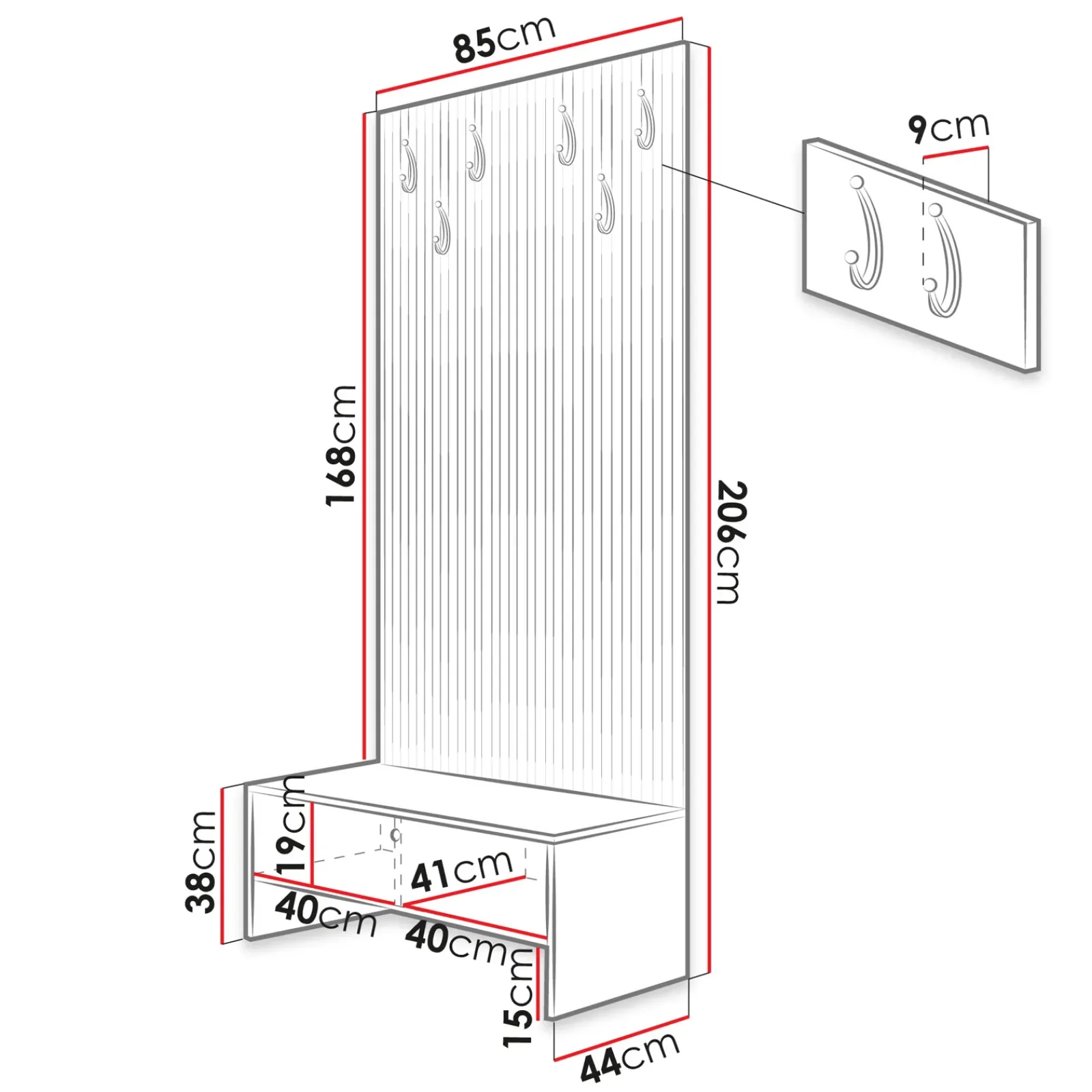 Garnero Arredamenti Mobili Ingresso-Mobile ingresso 85x206h cm rovere rustico nero Welly
