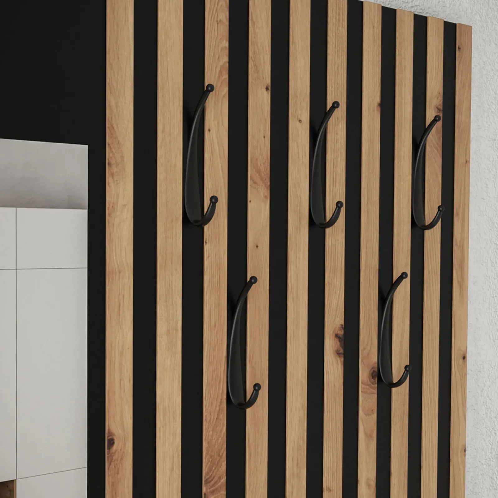 Garnero Arredamenti Mobili Ingresso Appendiabiti|Mobili Ingresso-Mobile ingresso 172x205h cm rovere rustico giallo Welly 3 Rovere Rustico - Senape