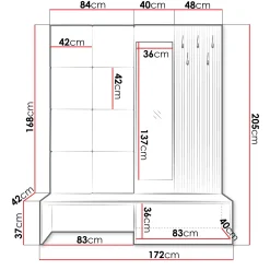 Garnero Arredamenti Mobili Ingresso Appendiabiti|Mobili Ingresso-Mobile ingresso 172x205h cm rovere rustico giallo Welly 3 Rovere Rustico - Senape
