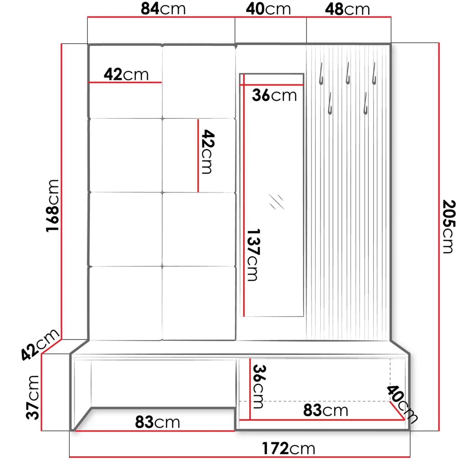 Garnero Arredamenti Mobili Ingresso Appendiabiti|Mobili Ingresso-Mobile ingresso 172x205h cm rovere rustico giallo Welly 3 Rovere Rustico - Senape