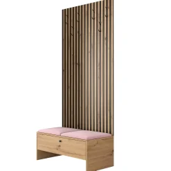 Garnero Arredamenti Mobili Ingresso Appendiabiti|Mobili Ingresso-Mobile ingresso 85x206h cm rovere rustico rosa Welly 2