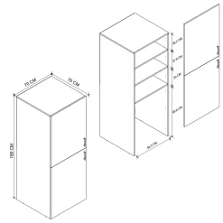 Garnero Arredamenti Mobili Lavanderia-Mobile lavatrice 70x180h cm 2 ante e ripiani Wash Rovere